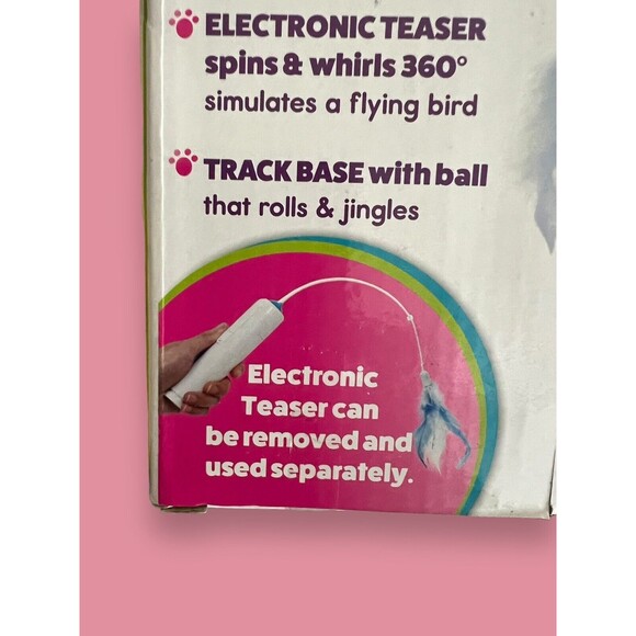 Spot Spin Around 2-in-1 Electronic Teaser Wand  & Ball Track Cat Toy New Gum - Picture 6 of 6